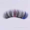 thick fluffy pink and blue colored fake eyelashes